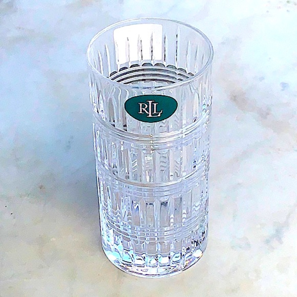 RALPH LAUREN ETTRICK HIGHBALL LEAD CRYSTAL GLASS NEW